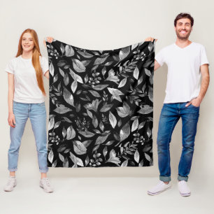 Aquarell abgefallene Blätter 9 Fleecedecke