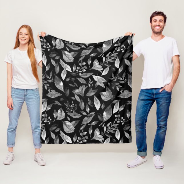 Aquarell abgefallene Blätter 9 Fleecedecke (Beispiel)