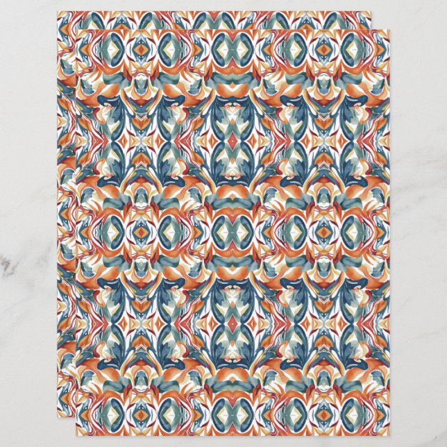 Aquarell Abstrakt 4 Scrapbook Paper (Vorne/Hinten)