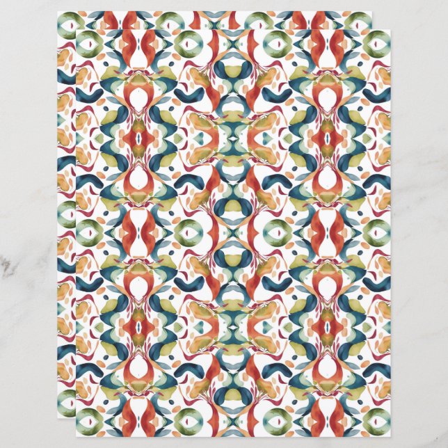 Aquarell Abstrakt 6 Scrapbook Paper (Vorne/Hinten)