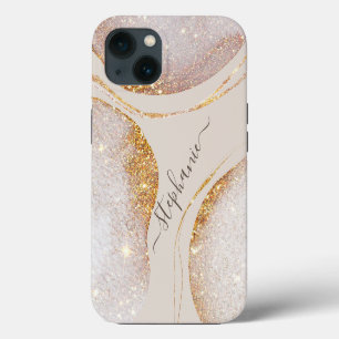 Aquarell-Abstrakt-Gold-Glitter-Modern-Luxe-Chic iPhone Hülle