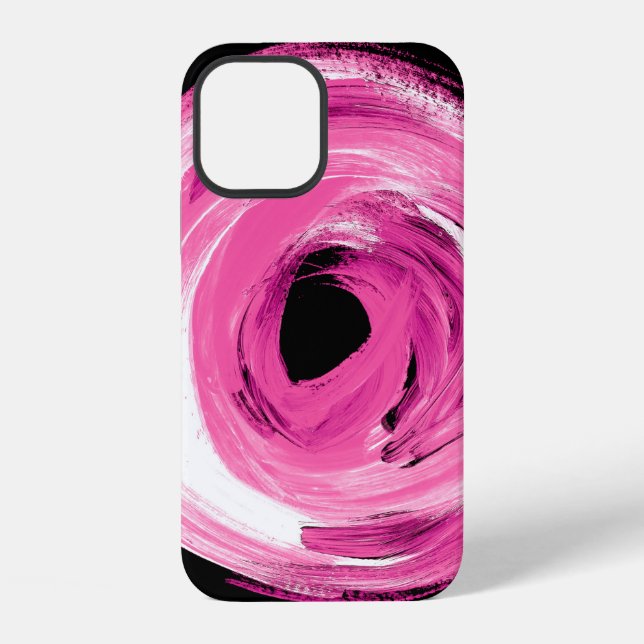 Aquarell-Abstrakt-Rosa-Wirbel iPhone 12 Hülle (Rückseite)