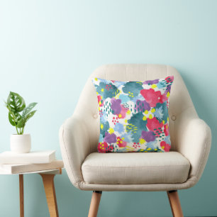 Aquarell abstrakte Blumen Kissen