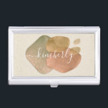 Aquarell Abstrakte Rose Gold Glitzer Formen Name Visitenkarten Dose<br><div class="desc">Das schöne Design zeichnet sich durch abstrakte Terracotta und Rose Gold Imitate goldglatter Formen aus. Einfache Anpassung mit dem Namen der Wahl . Eine sehr praktische und schöne Geschenkidee für sich und andere.</div>