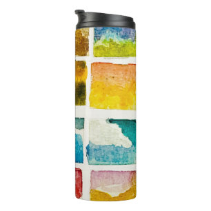 Aquarell-Abstrakte-Wolken-Landschaftskunst Thermosbecher