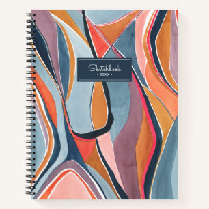 Aquarell-Abstraktmalerei-Doodle-Skizzenbuch Notizbuch