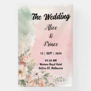 Aquarell-Acrylinvitation Hochzeit Banner