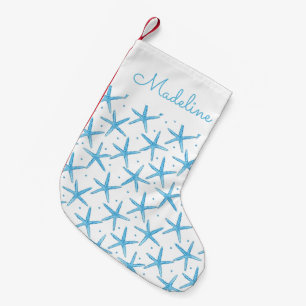 Aquarell-addieren blaue Seesternchen-Vereinbarung Kleiner Weihnachtsstrumpf