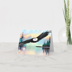 Aquarell Adler über dem See anpassbar Karte