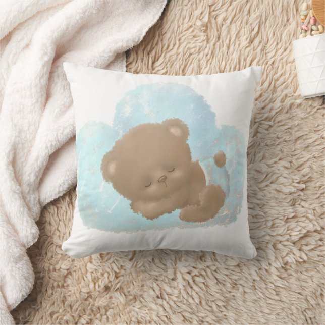 Aquarell-Adorable-Babybärchen Grafik Kissen (Decke)