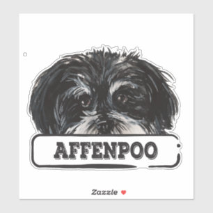Aquarell Affenpoo Aufkleber