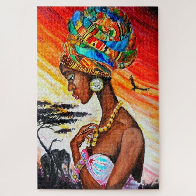 Aquarell - Afrikanische Prinzessin - Malerei (Vertikal)