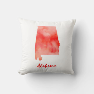 Aquarell Alabama Vereinigte Staaten Kissen