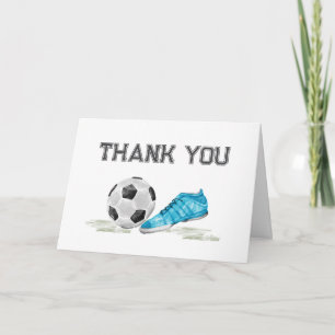 Aquarell All-Star-Fußball-Sport-Junge-Baby-Party  Dankeskarte