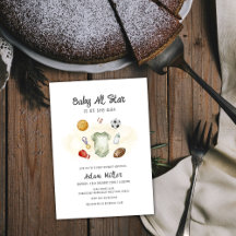 Aquarell-All-Star-Sport-Baby-Shower-Einladung