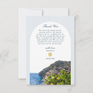 Aquarell Amalfi-Küste Bogen Italien Zitronen Hochz Dankeskarte