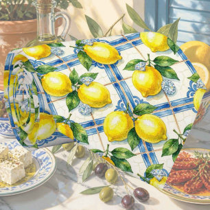 Aquarell Amalfi Zitrone Mittelmeer Diamanten Krawatte
