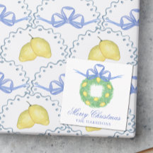 Aquarell Amalfi Zitronen Kranz Geschenkeinschlag