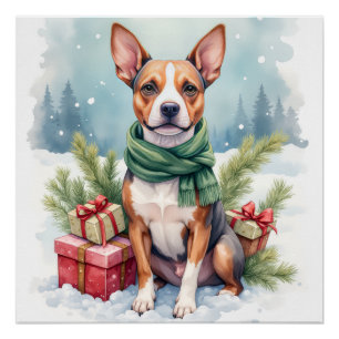 Aquarell American Staffordshire Terrier Rustikal Poster