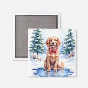 Aquarell American Water Spaniel Gefrorener Teich Magnet