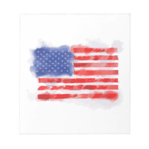 Aquarell-Amerikanische Flagge für Veteranen und Pa Notizblock