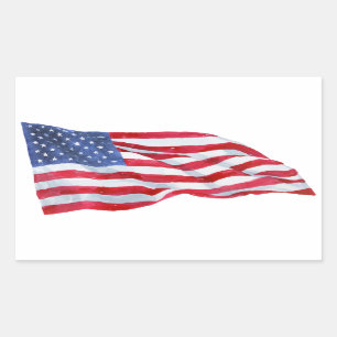Aquarell-Amerikanischer Flag-Waage-Aufkleber Rechteckiger Aufkleber