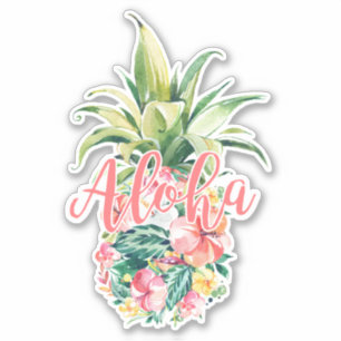 Aquarell Ananas Aloha Aufkleber