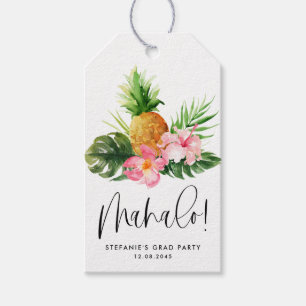 Aquarell-Ananas Mahalo Tropischer Abschluss Geschenkanhänger