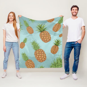 Aquarell-Ananas-Muster 2 Fleecedecke
