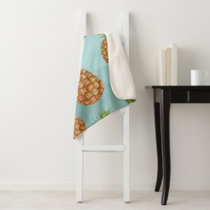 Aquarell-Ananas-Muster 2 Sherpadecke