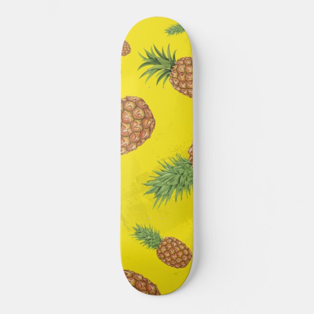 Aquarell-Ananas-Muster 3 Skateboard (Vorderseite)