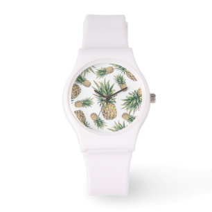 Aquarell-Ananas-Muster Armbanduhr