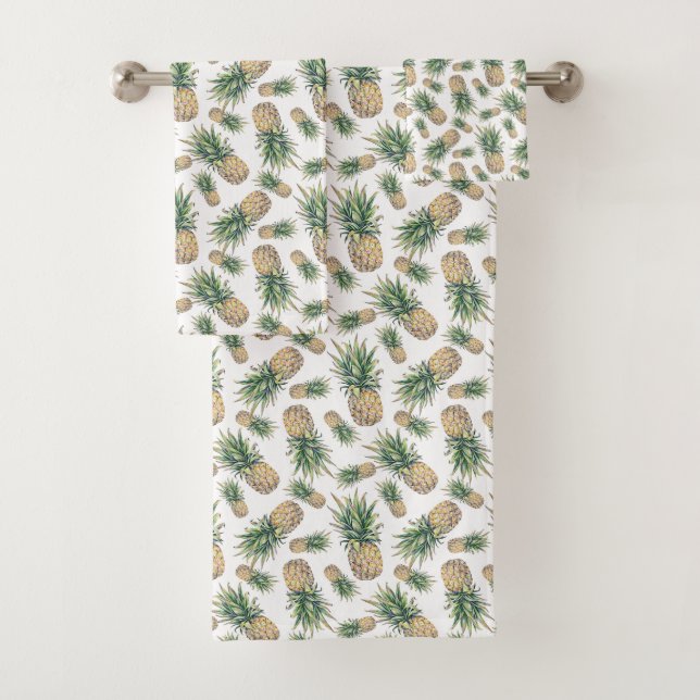 Aquarell-Ananas-Muster Badhandtuch Set (Insitu)