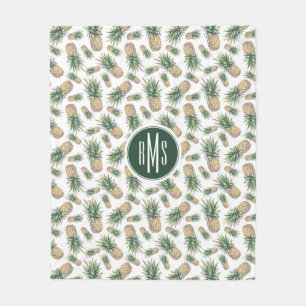 Aquarell-Ananas-Muster Fleecedecke