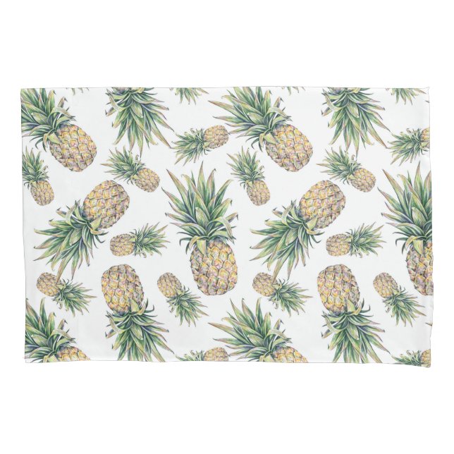 Aquarell-Ananas-Muster Kissenbezug (Vorderseite-Links)