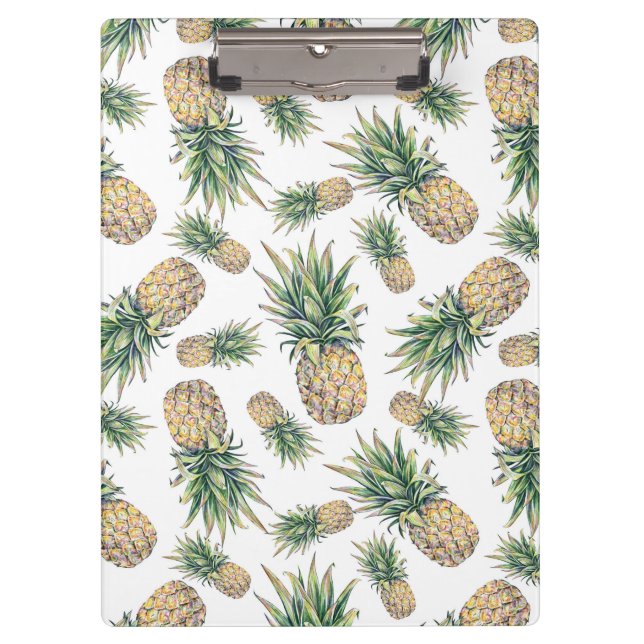 Aquarell-Ananas-Muster Klemmbrett (Vorderseite)