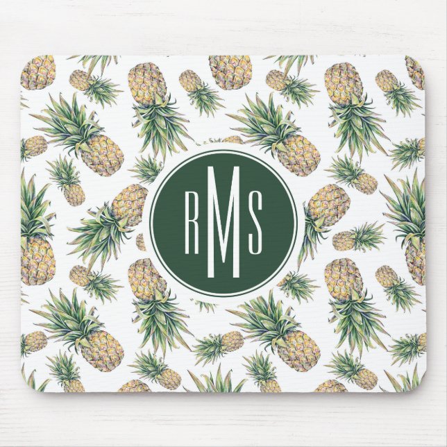 Aquarell-Ananas-Muster Mousepad (Vorne)