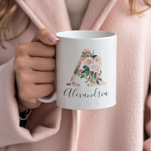 Aquarell-Anfangstuch mit Blumenmotiv - A Kaffeetasse