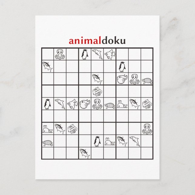 Aquarell animaldoku postkarte (Vorderseite)