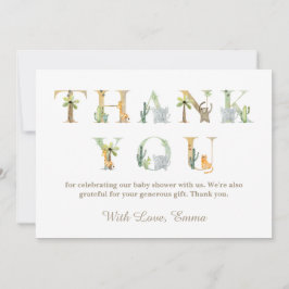 Aquarell Animals Baby Dusche Danke Karte