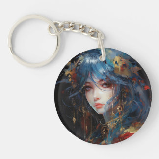 Aquarell Anime Prinzessin Schlüsselanhänger