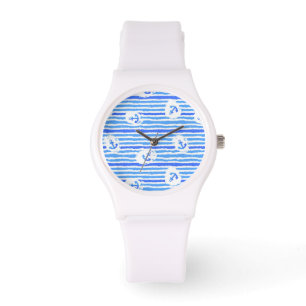 Aquarell-Anker-Muster 1 Armbanduhr