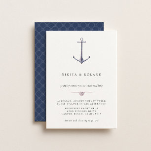 Aquarell-Anker-nautische Hochzeitseinladung Ankündigung