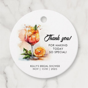 Aquarell Aperol Spritz Brautparty Geschenkanhänger