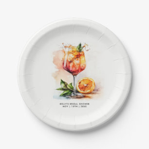 Aquarell Aperol Spritz Brautparty Pappteller