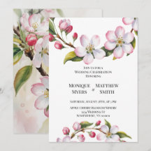 Aquarell Apfel Kirschblüten Hochzeit