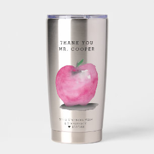 Aquarell-Apfel Personalisiertes Lehrer-Dankeschön  Thermobecher