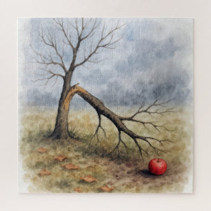 Aquarell Apfelbaum mit Bruch