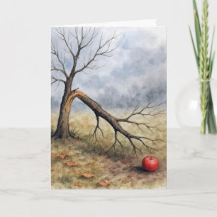 Aquarell Apfelbaum mit Bruch Karte
