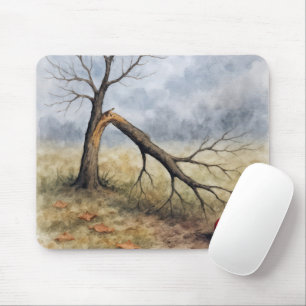 Aquarell-Apfelbaum mit rotem Apfel Mousepad